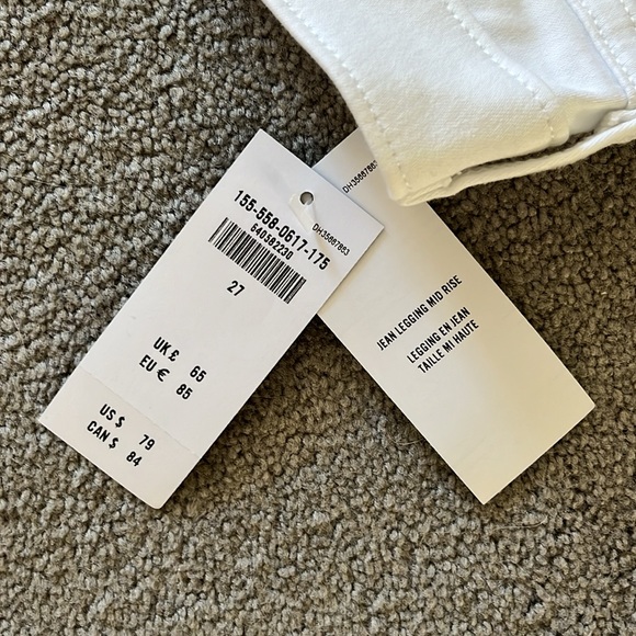 Abercrombie & Fitch Jean Legging Mid Rise Brand new w/ tags. White size 4R - Picture 4 of 4